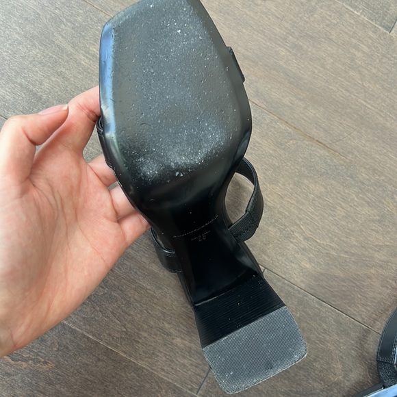 ALEXANDER WANG Hayden Leather Doubled Strap Heeled Sandals - Size 39, Black - Picture 8 of 10